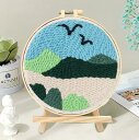 送料無料 パンチニードル キット 刺繍セット 簡単 初心者 ニードル キット 材料道具キット 刺繍スターターキット 可愛い 毛糸 糸 アート モコモコ ハンドメ...