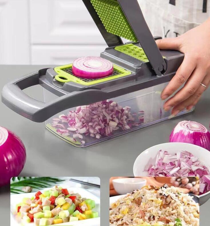【送料無料】多機能 スライサー 16点セット 千切り 野菜カッター 水切りブル 指切り防止 安全ホルダー 卵白分離器付 キャベツ 黄瓜 みじん切り 細切り 角切り 薄切り 切り花 調理器 人参 サラダ 玉ねぎ 大根おろし 野菜カッター 家庭用 yukashop02-10006554 裕華商店 サンプル画像2