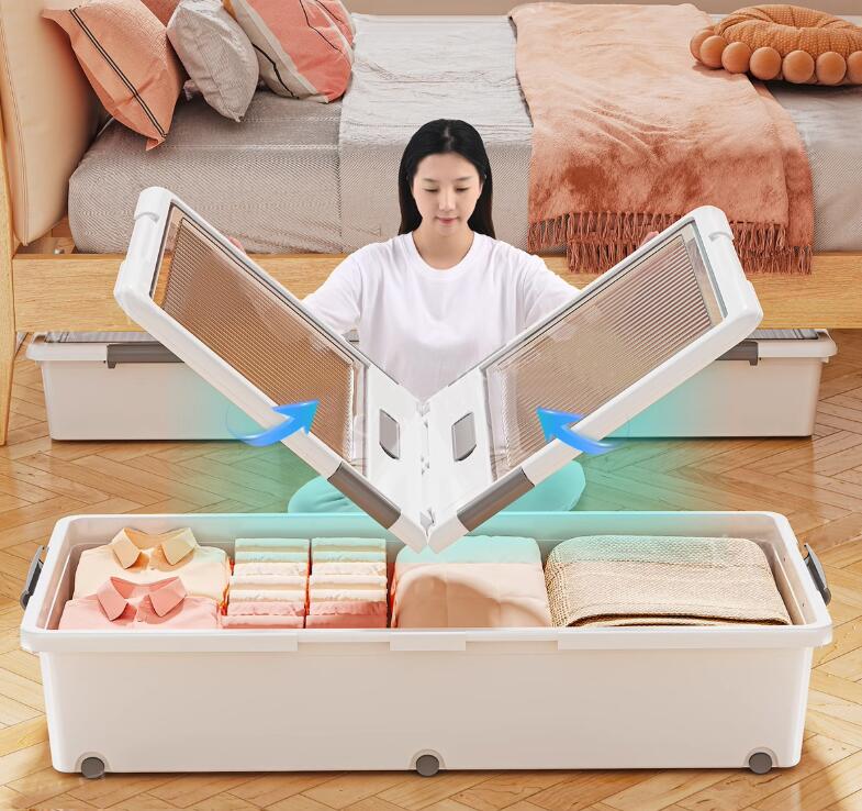 収納ボックス ベッド下 100*50*32.5CM 折りたたみ 横置き 収納箱 衣類 引き出し 収...