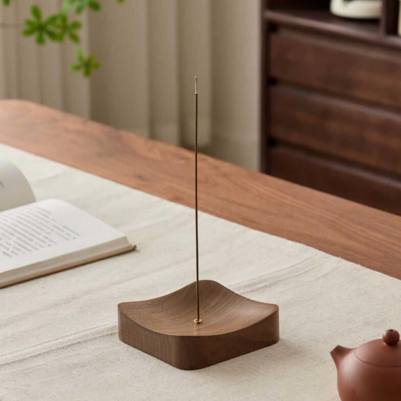 木製 お香立て インセンスホルダー ゴールド色 真鍮 線香立て 北欧 おしゃれ かわいい 香皿 スタイリッ..