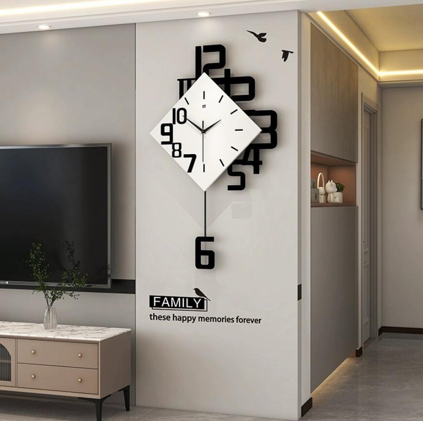 乐天商城 - 送料無料 壁掛け時計 おしゃれ オシャレ 静音 北欧モダン 特大 時計 掛け時計 壁掛け 見やすい 長時間航続 かわいい キャンパスウォールクロック アラビア数字 装飾品 部屋飾り インテリア 寝室 子供部屋