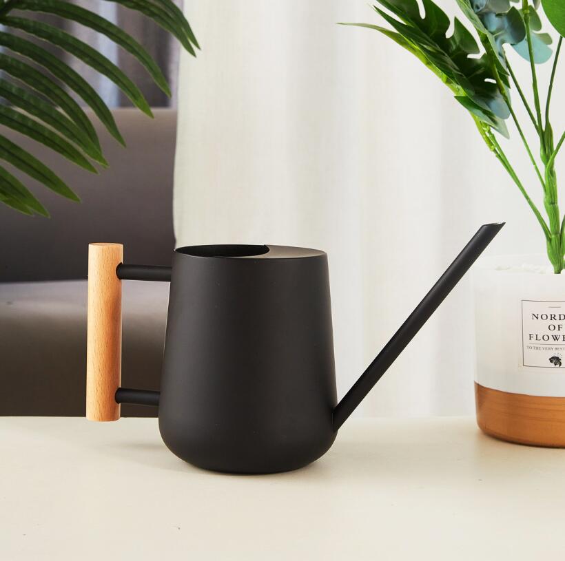 木製 柄 じょうろ おしゃれ ステンレス ジョウロ 1000mL かわいい スリム 高級 園芸用 屋外 室内 如雨..