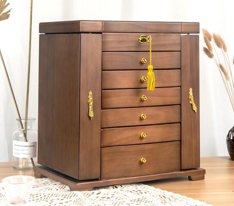 アクセサリーケース ジュエリーボックス 木製 アンティーク風 ジュエリーケース アクセサリーボックス 大容量 引き出し 小物入れ アクセサリー 収納 おしゃれ ...