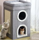 10%クーポン発行中!ペットベッド ドーム型 ペットベッド 冬 ペットハウス キャットハウス ドーム型 3階 猫用品 多頭用 猫 ベッド 猫 折りたたみ式 寒さ...