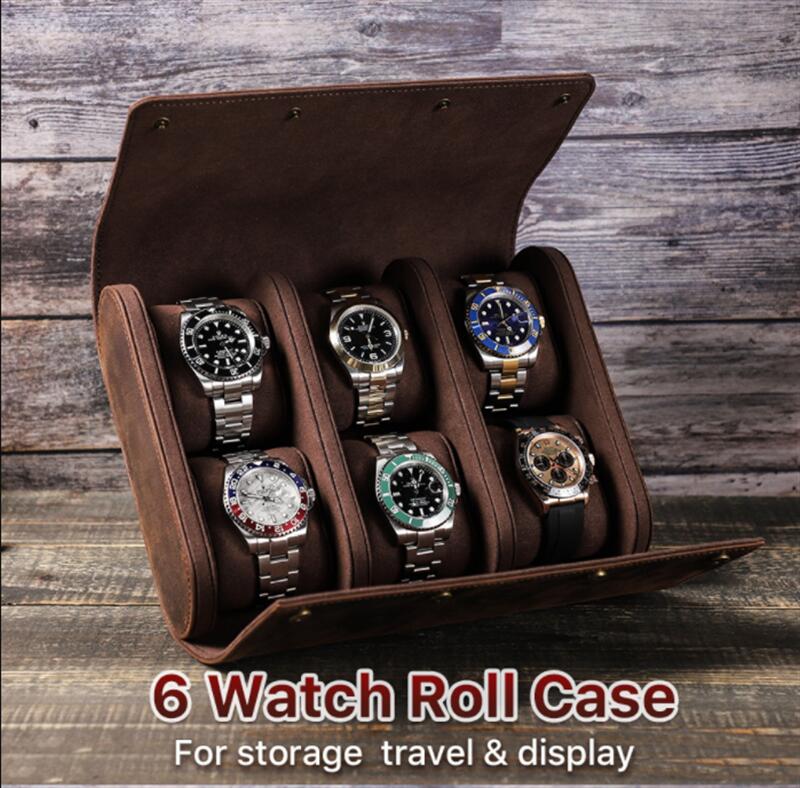 10％クーポン発行中！父の日 腕時計ケース 本革 牛革 復古 時計ケース 6本用 長方形 ウオッチケース 収納ボックス コレクションケース 持ち運び 便利コンパクト プレゼント 見せる収納 メンズ 高級コーヒー 収納 贈り物