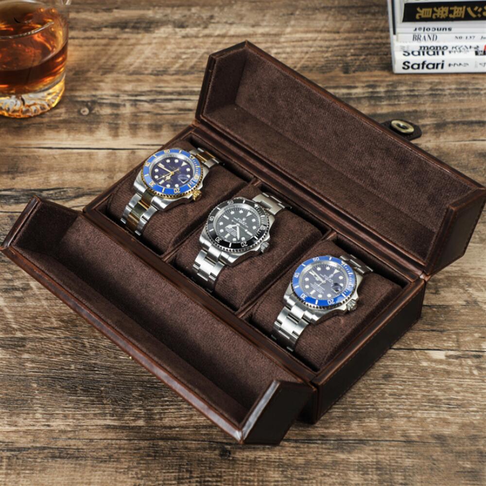 10％クーポン発行中！父の日 腕時計ケース 本革 牛革 復古 時計ケース 3本用 ウオッチケース 収納ボックス コレクションケース 持ち運び 便利コンパクト プレゼント 見せる収納 メンズ 高級コーヒー 収納 贈り物