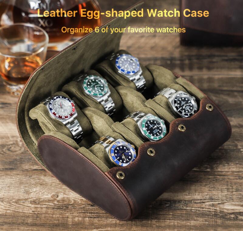 10％クーポン発行中！父の日 腕時計ケース 本革 牛革 復古 時計ケース 6本用 ウオッチケース 収納ボックス コレクションケース 持ち運び 便利コンパクト プレゼント 見せる収納 メンズ 高級コーヒー 収納 贈り物