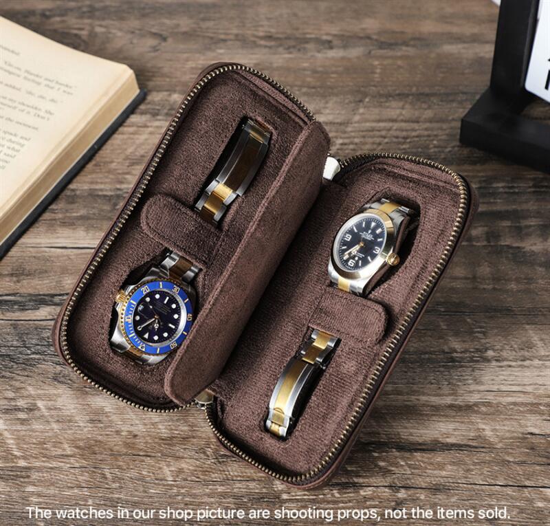 父の日 腕時計ケース 本革 牛革 復古 時計ケース 2本用 ウオッチケース 収納ボックス コレクションケー..