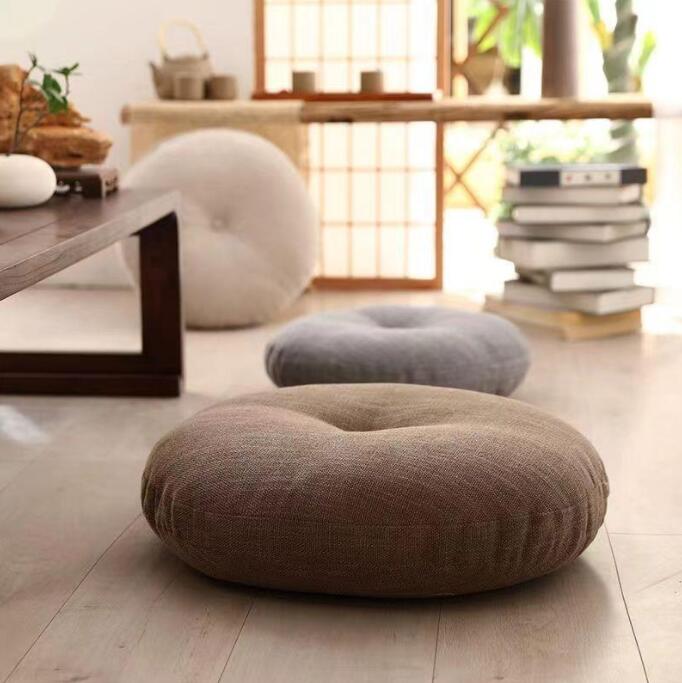 高反発 クッション 座布団 円形クッション おしゃれ シンプル 丸座布団 低い椅子 分厚い 座椅子 腰痛対..