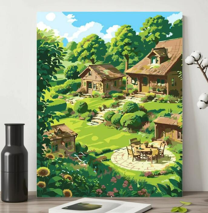 母の日 父の日 油絵 絵画 インテリア 油絵 セット 油絵風 壁掛け 美術品 数字 塗り絵 大人の 塗り絵 塗り絵 キット セット 風景画 DIY絵 キャンバス...