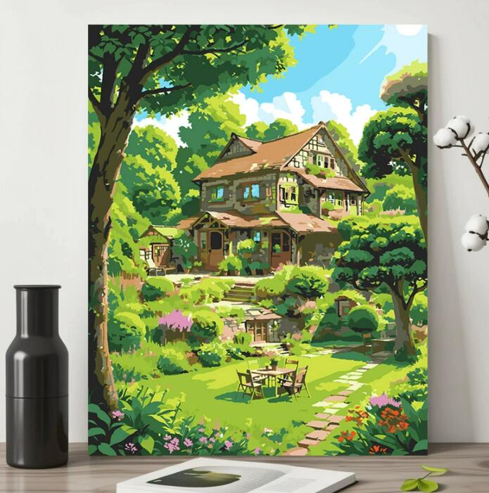 母の日 父の日 油絵 絵画 インテリア 油絵 セット 油絵風 壁掛け 美術品 数字 塗り絵 大人の 塗り絵 塗り絵 キット セット 風景画 DIY絵 キャンバス...