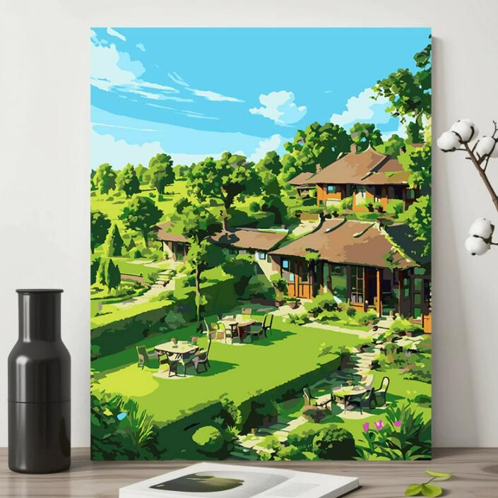 母の日 父の日 油絵 絵画 インテリア 油絵 セット 油絵風 壁掛け 美術品 数字 塗り絵 大人の 塗り絵 塗り絵 キット セット 風景画 DIY絵 キャンバス...