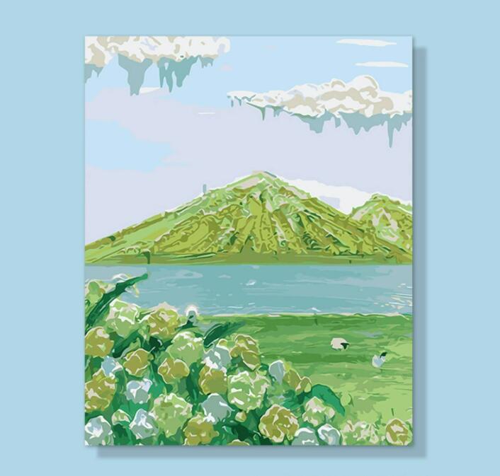 油絵 絵画 母の日 父の日 40*50cm インテリア 油絵 セット 油絵風 壁掛け 美術品 数字 塗り絵 大人の 塗り絵 塗り絵 キット セット 風景画 DI...