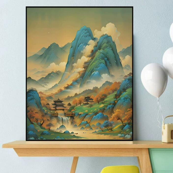 油絵 絵画 母の日 父の日 40*50cm インテリア 油絵 セット 油絵風 壁掛け 美術品 数字 塗り絵 大人の 塗り絵 風景画 DIY絵 キャンバス 油絵の...