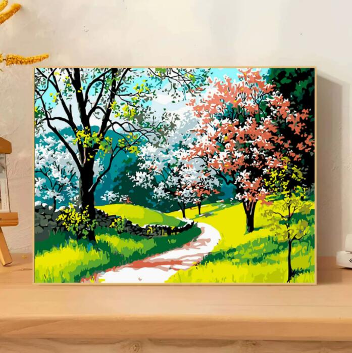 【10%OFFクーポン配布中 】 数字油絵 絵画 母の日 父の日 40*50cm インテリア 油絵 セット 油絵風 壁掛け 数字 塗り絵 塗り絵 キット セット...