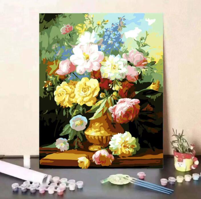 【10%OFFクーポン配布中 】 数字油絵 絵画 母の日 父の日 40*50cm インテリア 油絵 セット 油絵風 壁掛け 数字 塗り絵 塗り絵 キット セット...