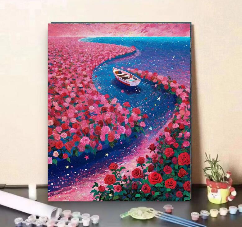 母の日 父の日 油絵 絵画 インテリア 油絵 セット 油絵風 壁掛け 美術品 数字 塗り絵 大人の 塗り絵 塗り絵 キット セット 風景画 DIY絵 キャンバス...