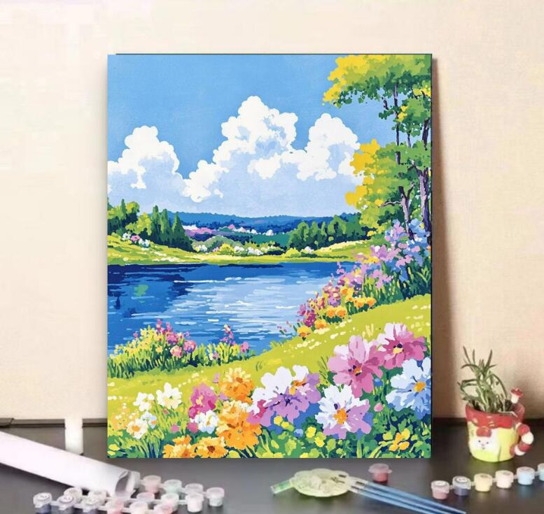 母の日 父の日 油絵 絵画 インテリア 油絵 セット 油絵風 壁掛け 美術品 数字 塗り絵 大人の 塗り絵 塗り絵 キット セット 風景画 DIY絵 キャンバス...