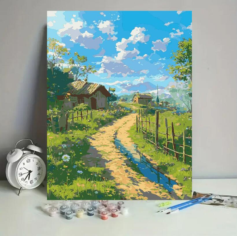 油絵 絵画 母の日 父の日 40*50cm インテリア 油絵 セット 油絵風 壁掛け 美術品 数字 塗り絵 大人の 塗り絵 塗り絵 キット セット 風景画 DI...