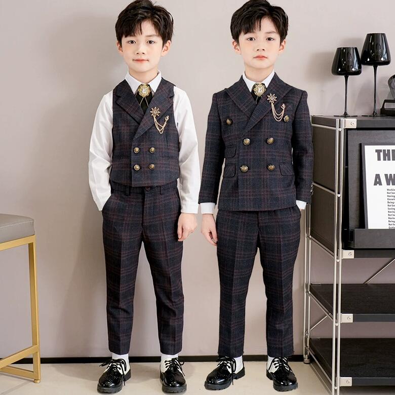 乐天商城 - ★人気★ 5点セット 子供 スーツ 男の子 スーツ 卒業式 男の子 スーツ フォーマル 入学式 卒園式 キッズスーツ 七五三 子供服 長袖 キッズ スーツ一式 フォーマルウェア セットアップ シャツ付き 卒園式 スーツ 入園 小学生 タキシード 結婚式 発表会