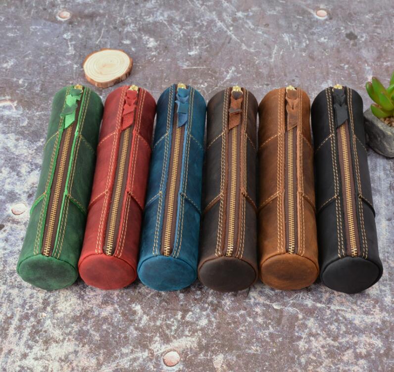 ペンケース 筆箱 本革　レザー メンズ レディース 大容量 レザー ペンポーチ ふでばこ ペン入れ 万年筆..