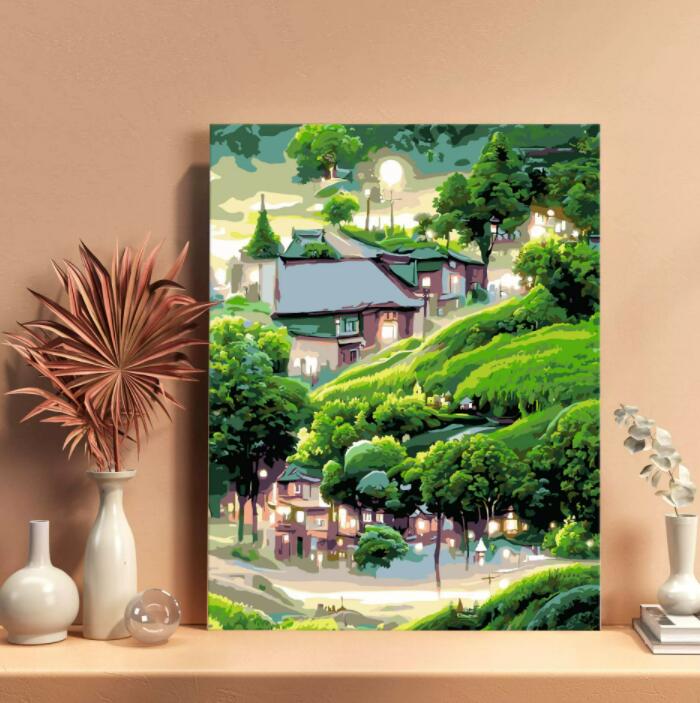 母の日 父の日 油絵 絵画 インテリア 油絵 セット 油絵風 壁掛け 美術品 数字 塗り絵 大人の 塗り絵 塗り絵 キット セット 風景画 DIY絵 キャンバス...