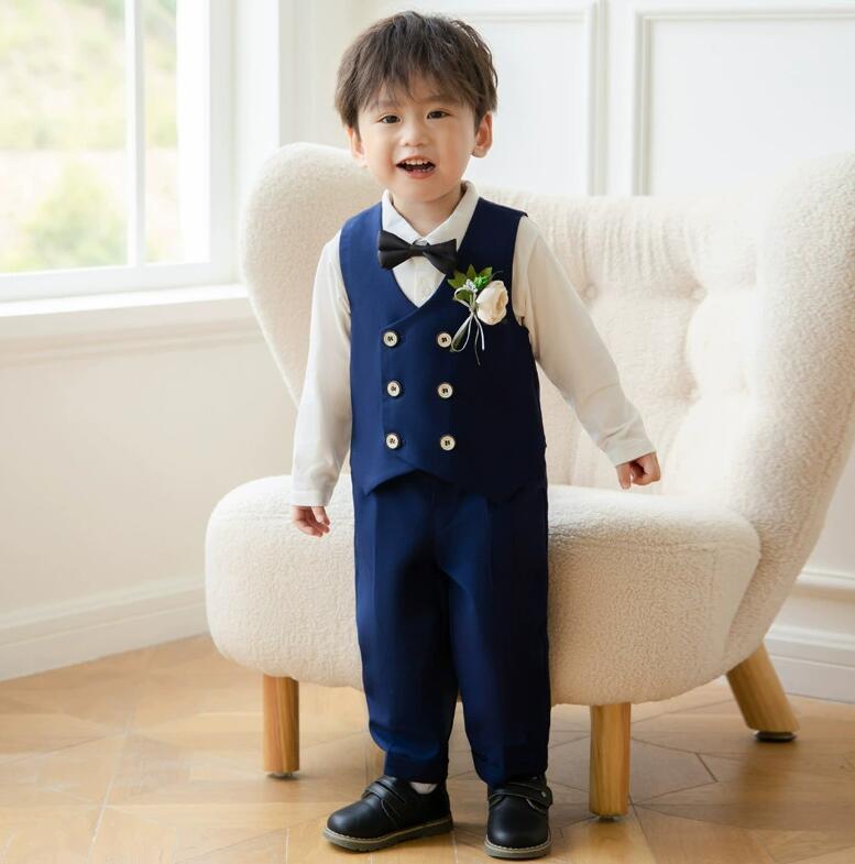 Rakuten - 子供 スーツ 男の子 スーツ 卒業式 男の子 スーツ フォーマル 入学式 卒園式 キッズスーツ 七五三 子供服 長袖 キッズ スーツ一式 フォーマルウェア セットアップ シャツ付き 卒園式 スーツ 男の子 入園 大きいサイズ 小学生 タキシード 結婚式 発表会 6 点セット