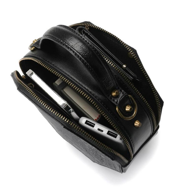 【送料無料】 パンク ショルダーバッグ バッグ レディース レザーバッグ トートバッグ おしゃれ 鞄 かばん カバン 人気 個性 時計装飾 バッグ 女性ヴィンテージ Pu ハンドバッグ 3