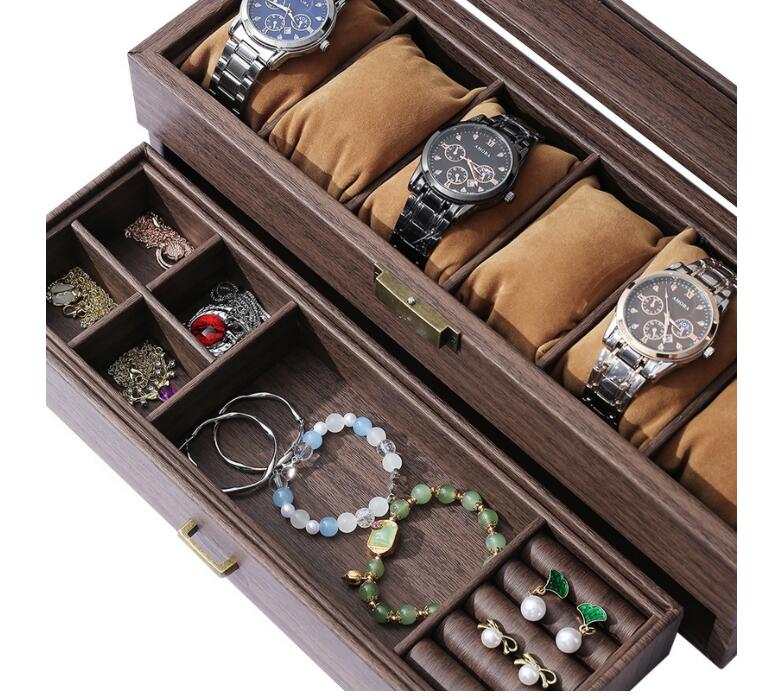 【送料無料】 腕時計ケース 木製 復古 時計ケース6本用 長方形 ウオッチケース 収納ボックス コレクションケース 持ち運び 便利コンパクト プレゼント 見せる収納 メンズ 高級コーヒー 収納 贈り物 父の日