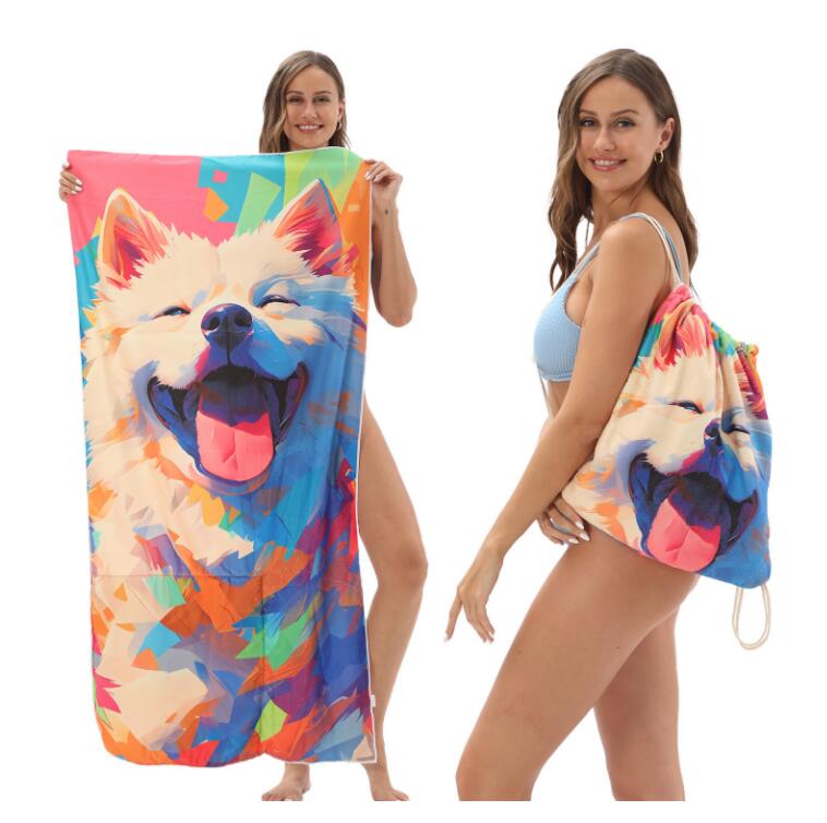 【送料無料】二合一 ビーチタオル スイムタオル バスタオル 収納 旅行 超吸水 防砂 軽量 コンパクト ヘアタオル ソファ ブランケット 速乾 プール 海水浴 旅行 ビーチブランケット ビーチマット ビーチブランケット キャンプ アウトドア レジャーシート 温泉