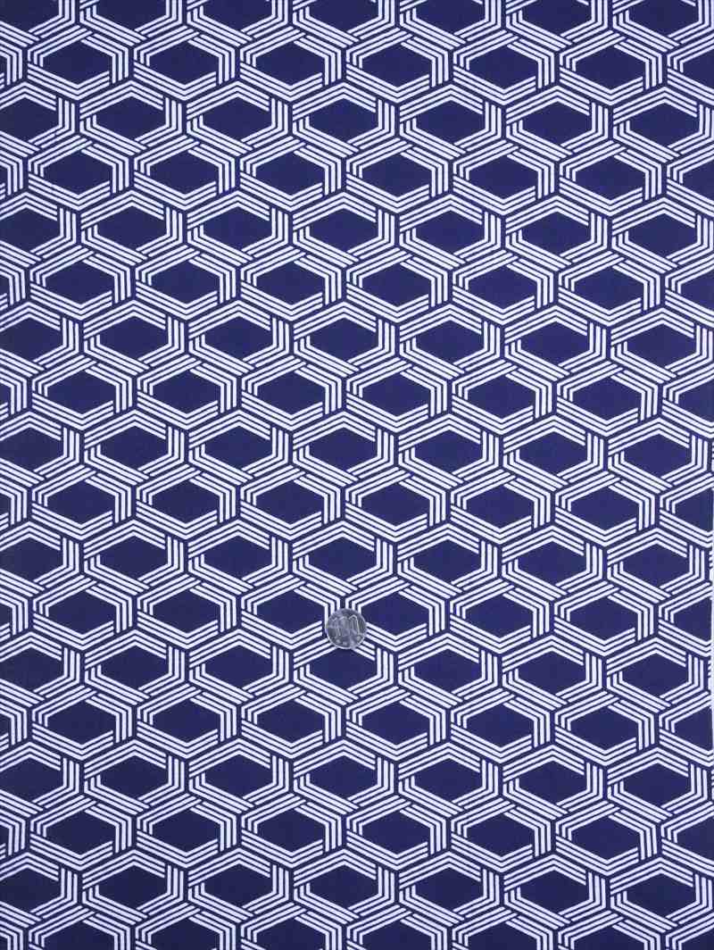 男物 浴衣 反物 No.647 濃紺地・変則亀甲柄