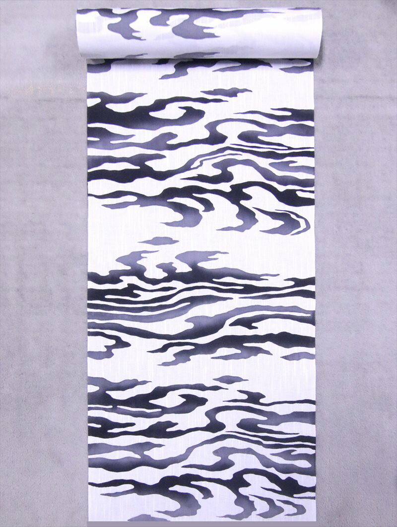 メンズ 浴衣 反物 No.584 白地・雲海柄