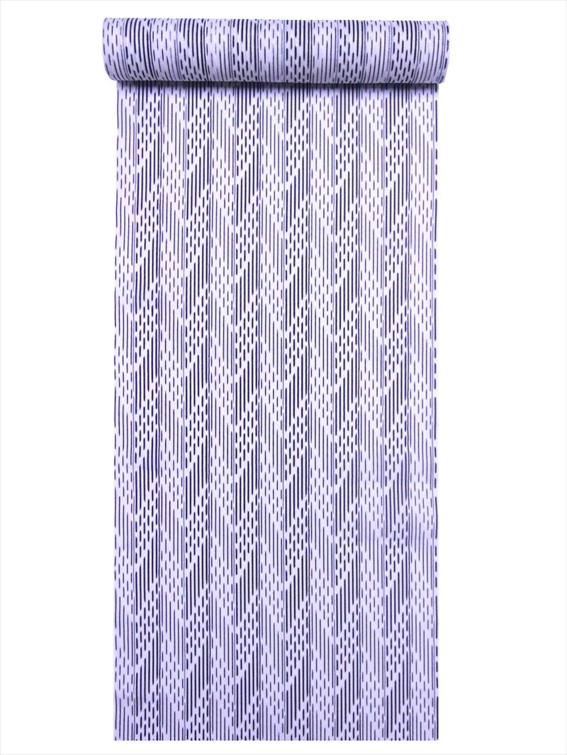 メンズ 浴衣 反物・No.594　白地・矢羽根・シマ柄