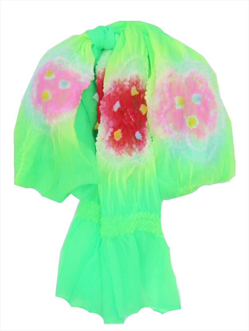 こども 浴衣帯 3.1m 黄緑地・No.22