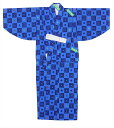 浴衣 子供・訳あり(5,6才) SY-42 三入子升柄・花浅葱地