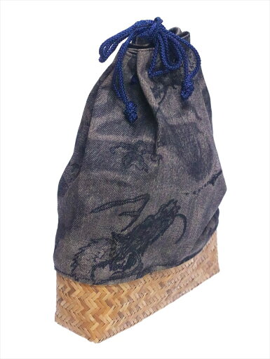 信玄袋・sb-51 こげ茶地・竜柄