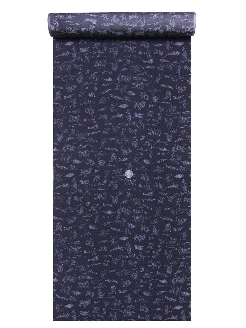 肩裏・羽裏 hu-45 鳥獣戯画・黒地