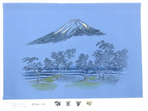 額裏 ポリエステル 富士山柄・ブルー地・gu-52 額裏 ポリエステル 富士山柄・ブルー地・gu-52