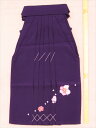 子供女児用袴単品(7才) 753-1034・紫地・花柄刺繍