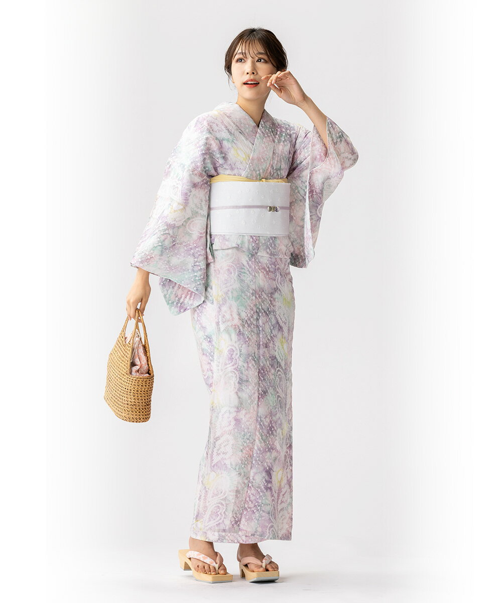 【フルオーダー】浴衣 有松絞り レディース 2025 藤夢 紫 グリーン イエロー 鹿の子絞り｜お仕立代込 反物 おあつらえ｜有松 鳴海 絞り 浴衣 洗える 着物 単衣・夏着物にも 綿100％｜送料無料〔単品〕 3