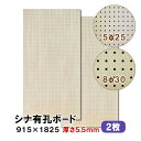 条件付き送料無料 【2枚】シナ有孔ボード UKB-S55M2-2S 無塗装 【厚さ5.5mm×915×1825mm 5φ-25P 8φ-30P】パンチングボード...