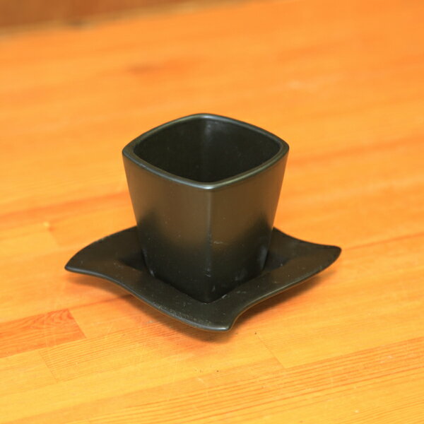 Rakuten - 雑貨　洋風モダン鉢☆☆：スクエアシュリケン（受け皿付）　7cm*KV-03　資材