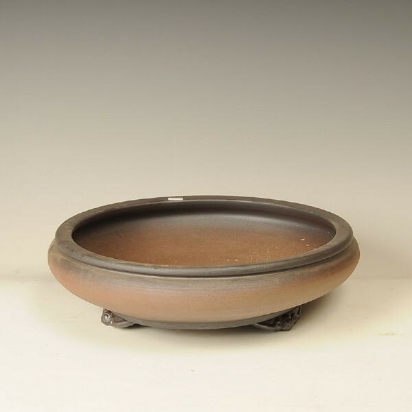 鉢：丸袋足付鉢　イブシ　13号　40cm*資材