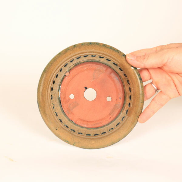 鉢：中国製丸鉢　ベージュ　15.5cm*資材