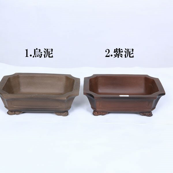 鉢：中国小鉢　長方隅切鉢　18.2cm*資材