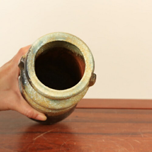 花瓶：信楽焼耳付花入れ　7号*資材