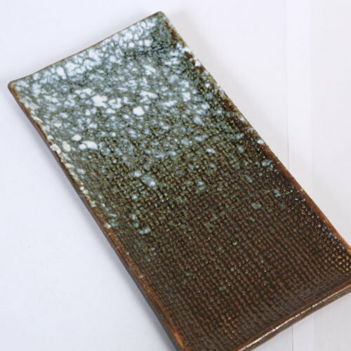 盆栽鉢：　国産益子焼長角皿*資材 3