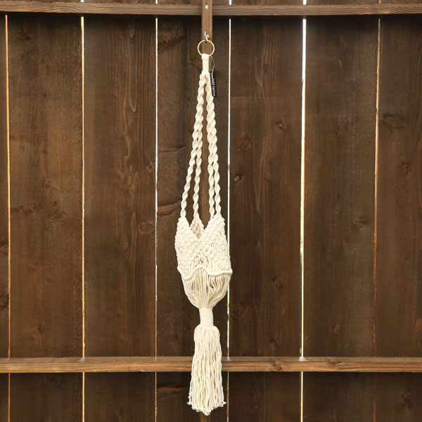 おしゃれ　雑貨　インテリア　プランツハンガー：マクラメ プラントラップアップハンガー*資材