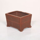 盆栽小鉢:美芸(常滑)長角切立スカシ足付鉢 11.0cm*資材