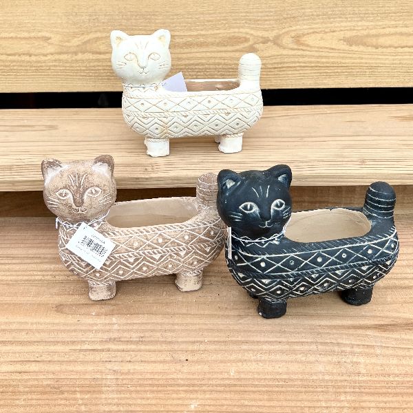 Rakuten - 鉢 ポット ガーデン雑貨 色選べます：アフリカン アニマルキャット*資材